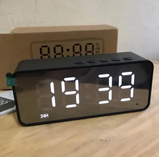 RELOGIO CAIXA BLUETOOTH DESPERTADOR 