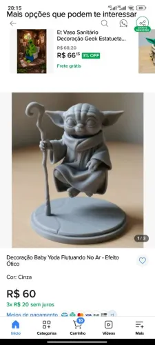 Baby Yoda flutuante