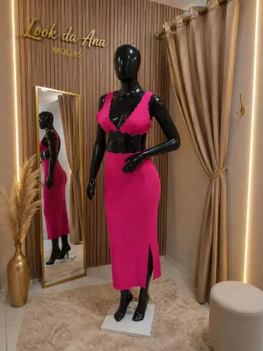 Conjunto saia longa tricô Modal