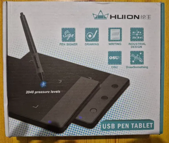 Mesa Digitalizadora Huion (Ideal para OSU! e Estudos) na Caixa