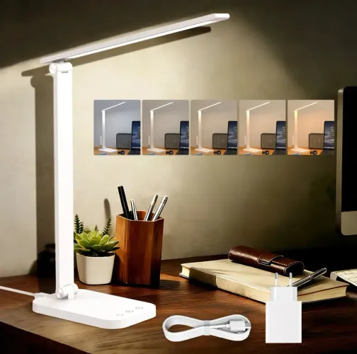 Luminária de Mesa LED Dobrável Branca
