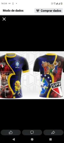 Blusa dupla são Paulo e Brasil veste G e GG