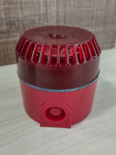 Sinalizador áudio visual end alarme previ incêndio vermelho