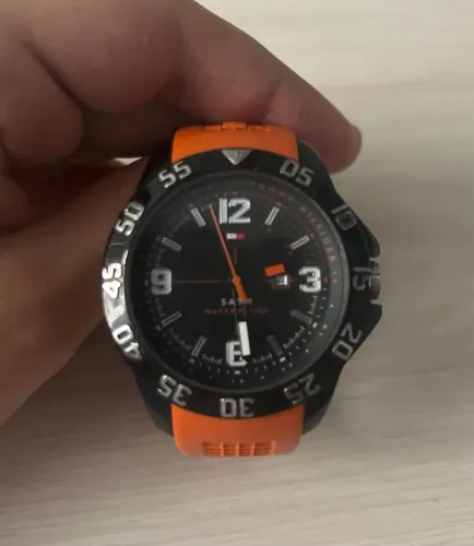 Relógio Tommy Hilfiger Cole 1790985 Preto Laranja Original