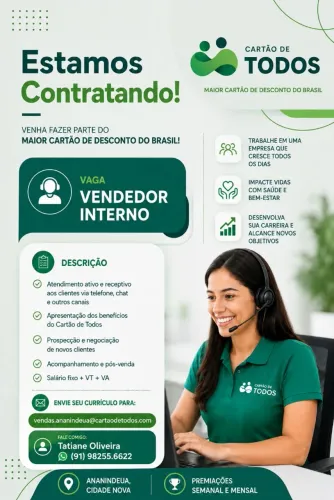 Vendedor interno Cartão de TODOS Ananindeua