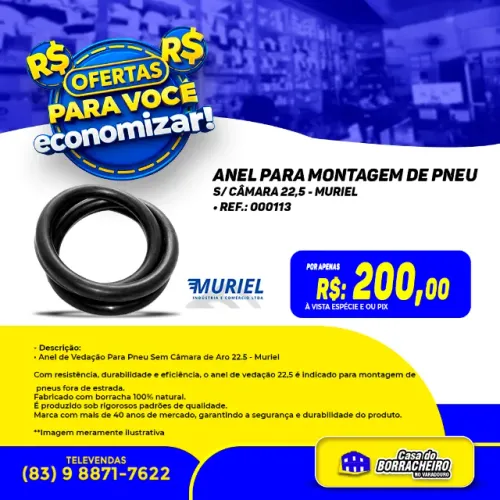 Anel para Montagem de Pneu S/ Câmara 22,5 - Muriel