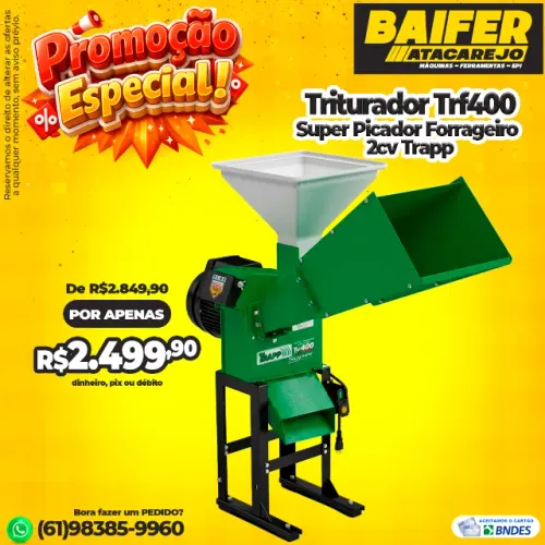 Triturador Trf400 Super Picador Forrageiro 2cv Trapp