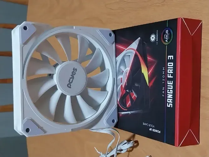 Cooler Fan 120mm Argb Pcyes Sangue Frio 3 Ghost Branco para Gabinete Novo