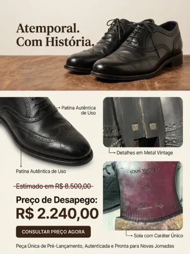 Sapato Louis Vuitton Oxford Brogue tam 42