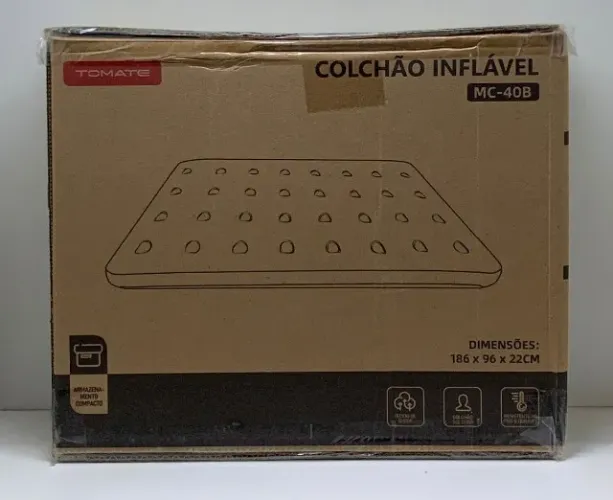 Colchão Solteiro Inflável 186x96x22cm Resistente Cor Azul