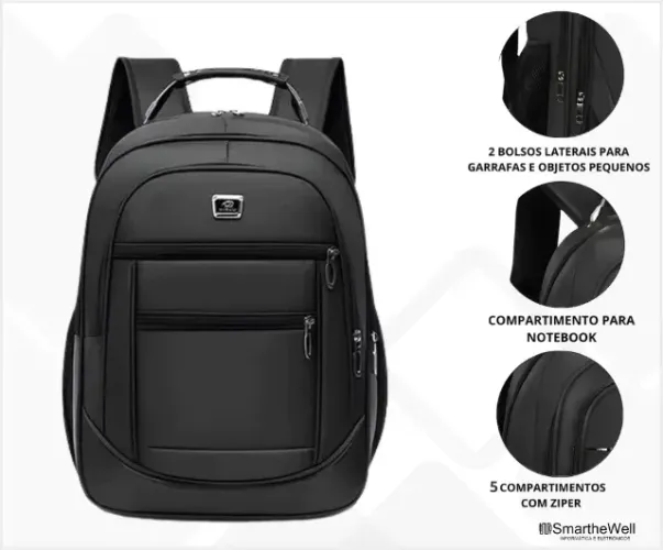 Mochila Escolar para Notebook reforçado com alça de aço