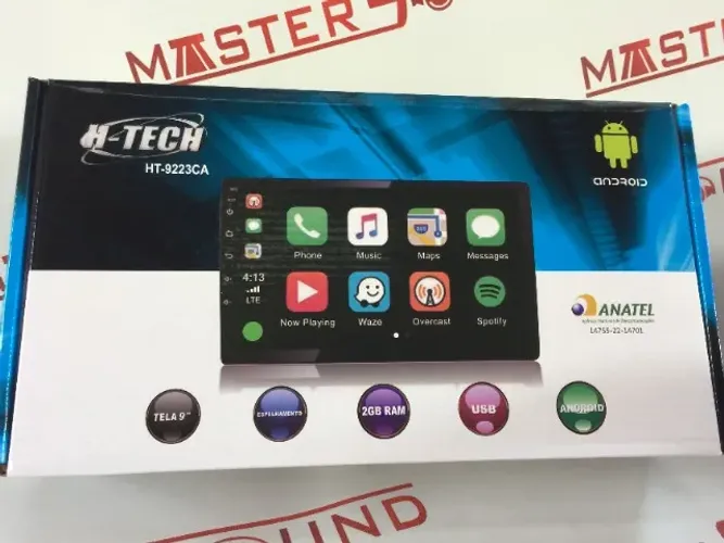 multimidia h-tech ht-9223CA mp5 tela 9'' ful touch 2 dim c/gps usb bluetooth car play 