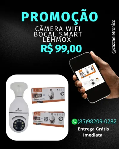 CÂMERA DE SEGURANÇA WIFI BOCAL SMART LEHMOX