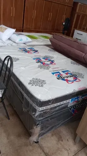 CONJUNTO BOX CASAL MOLAS ENSACADAS,CAMA