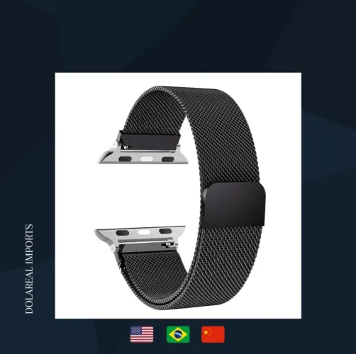 Pulseira metálica black para relógio smartwatch 