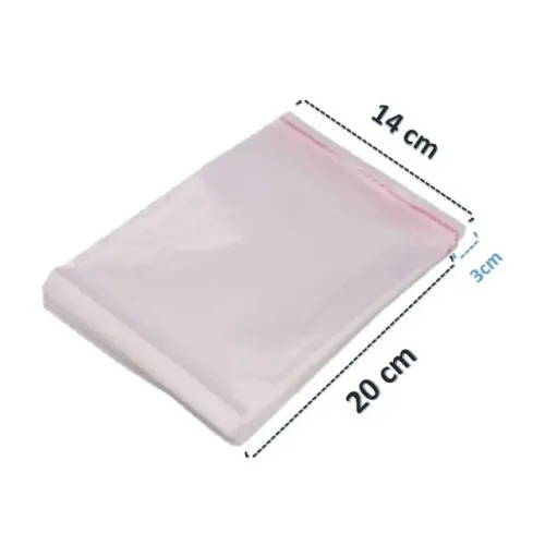 saco adesivado com aba transparente 14x20