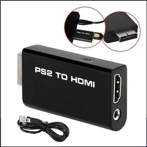 Adaptador Conversor Ps2 Ps3 Áudio Vídeo Av Para Cabo Hdmi
