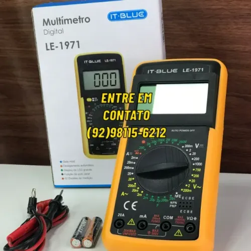 Multímetro Digital com Bip Sonoro IT Blue LE-1971 Tecnologia de Desligamento Automático