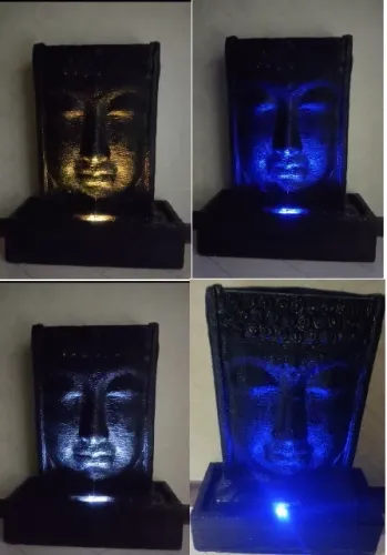 Fonte Buda 1,20m Iluminada com LED RGB para Hall, Jardim Oriental ou Área Gourmet