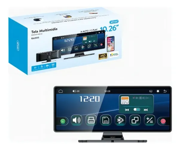 Multimídia portatil Para Veículo Automotivos Knup Kp-ra940 Cor Preto