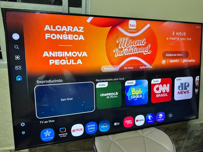 Smart tv 55 Samsung 4k com Alex Xbox tela infinita controle solar sistema tizen