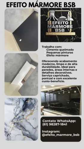 Pintura, Cimento queimado e Efeito mármore 