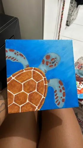Tela pintura tartaruga