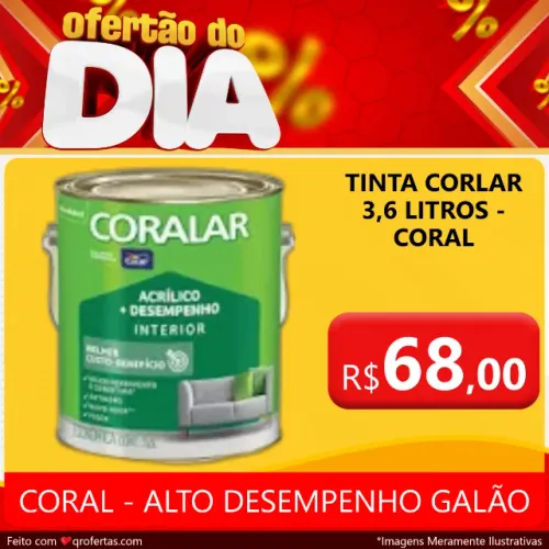 TINTA CORAL GALÃO 3,6 LITROS - BRANCO NEVE OU BRANCO GELO 