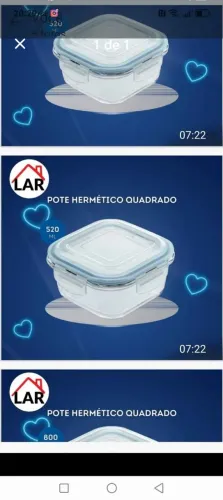Kit 12 potes de vidro herméticos 520ml