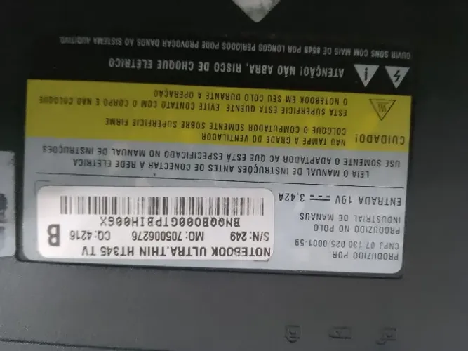 Notebook CCE Ultra.Thin HT345 TV - Para Retirada de Peças