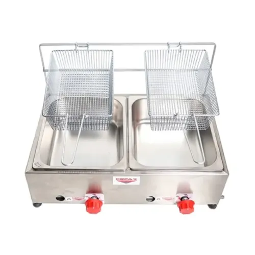 Fritadeira Profissional a gás 10L 2 Cubas Cefaz Baixa pressão