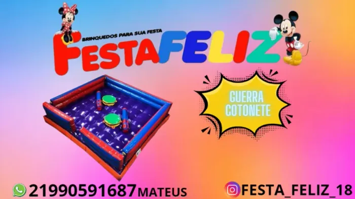 LOCAÇÃO DE GUERRA DE COTONETE INFLÁVEL