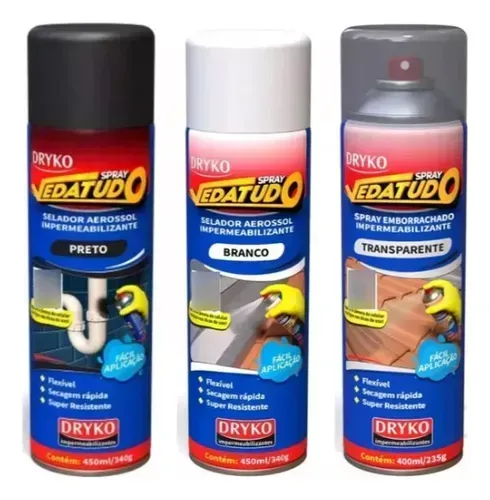 Spray Vedatudo Emborrachado Impermeabilizante 400Ml Dryko