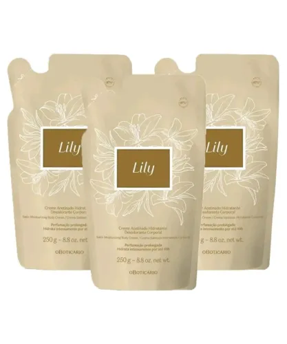 3 refil Creme Hidratante Corporal Lily O Boticário - 250g