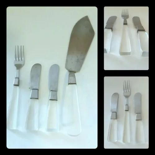 Antigos Talheres Cabo Acrílico.