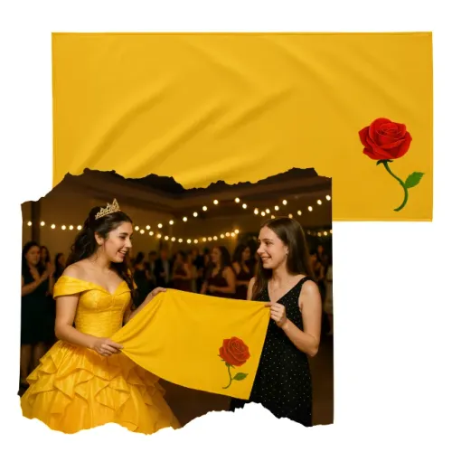Mini Canga A Bela e a Fera Saída De Praia Mimo Brinde Presente Festa Debutante 