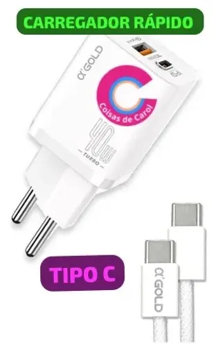 Carregador Rápido Turbo 40W Tipo C