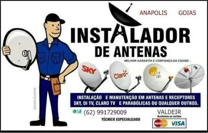 Instalação e apontamento de antena
