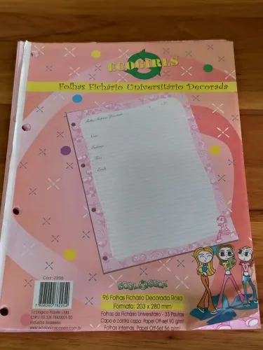 Bloco de Folhas de Fichário Ecogirls - Anos 2000