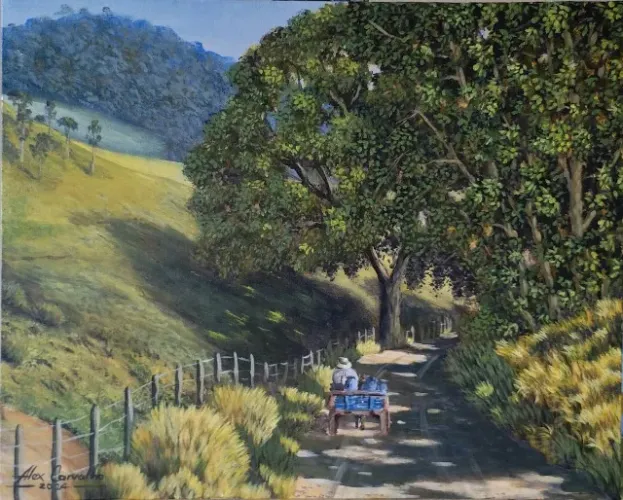Quadro pintado à mão - Caminho de casa