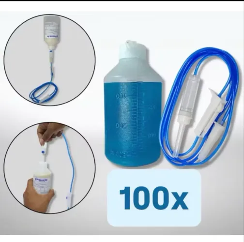 Frascos e equipos de alimentação enteral