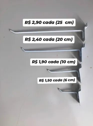 Ganchos para painel canaletado