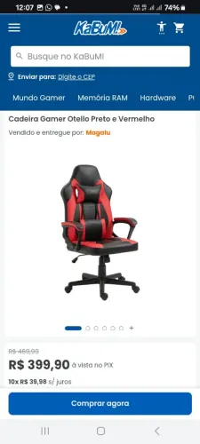 CADEIRA GAMER OTELLO 100 NOVA NA CAIXA