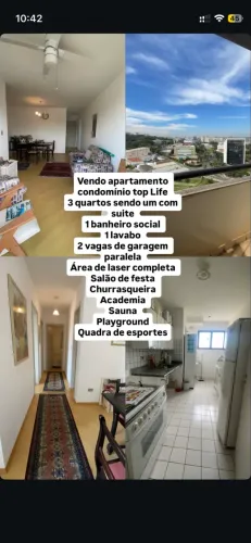 Apartamento 3 quartos 2 garagem