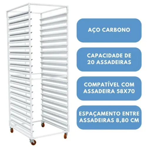 Armário Esqueleto Para 20 Assadeiras 58x70