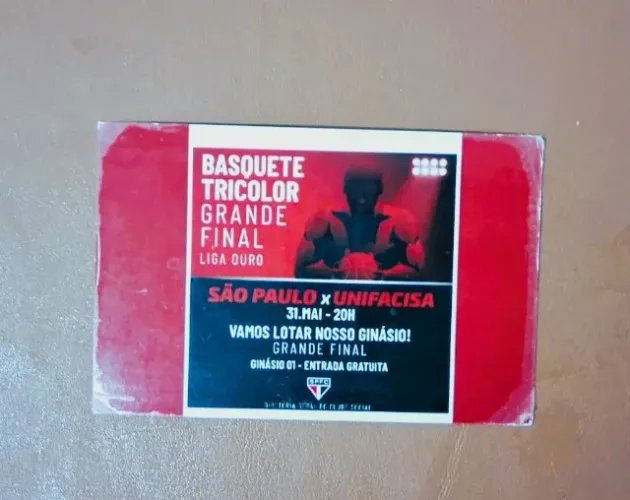 ? INGRESSO COLECIONÁVEL - FINAL DA LIGA OURO: SÃO PAULO x UNIFACISA