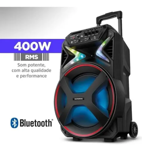 Caixa de Som Amplificada Mondial CM-400 400W de Potência 