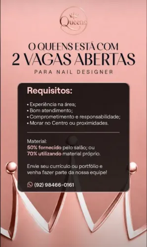 VAGAS PARA NAIL DESIGNER COM EXPERIÊNCIA E COMPROMETIMENTO