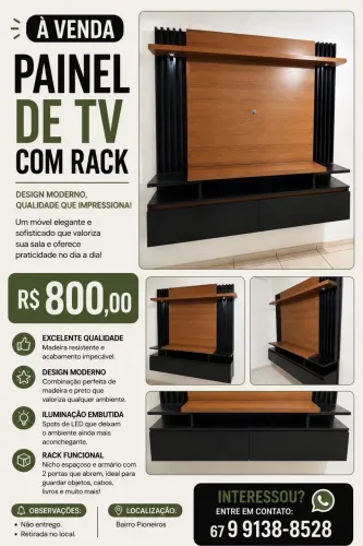 Painel de TV com Rack