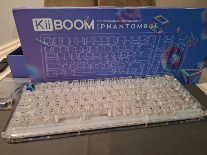 Teclado Mecânico Premium KiiBoom Phantom 98 Clear (Transparente) - Impecável